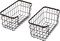 Stackable Metal Wire Rectangular Storage Basket Set (Black) 6.4"D x 12.2"W x 5.6"H